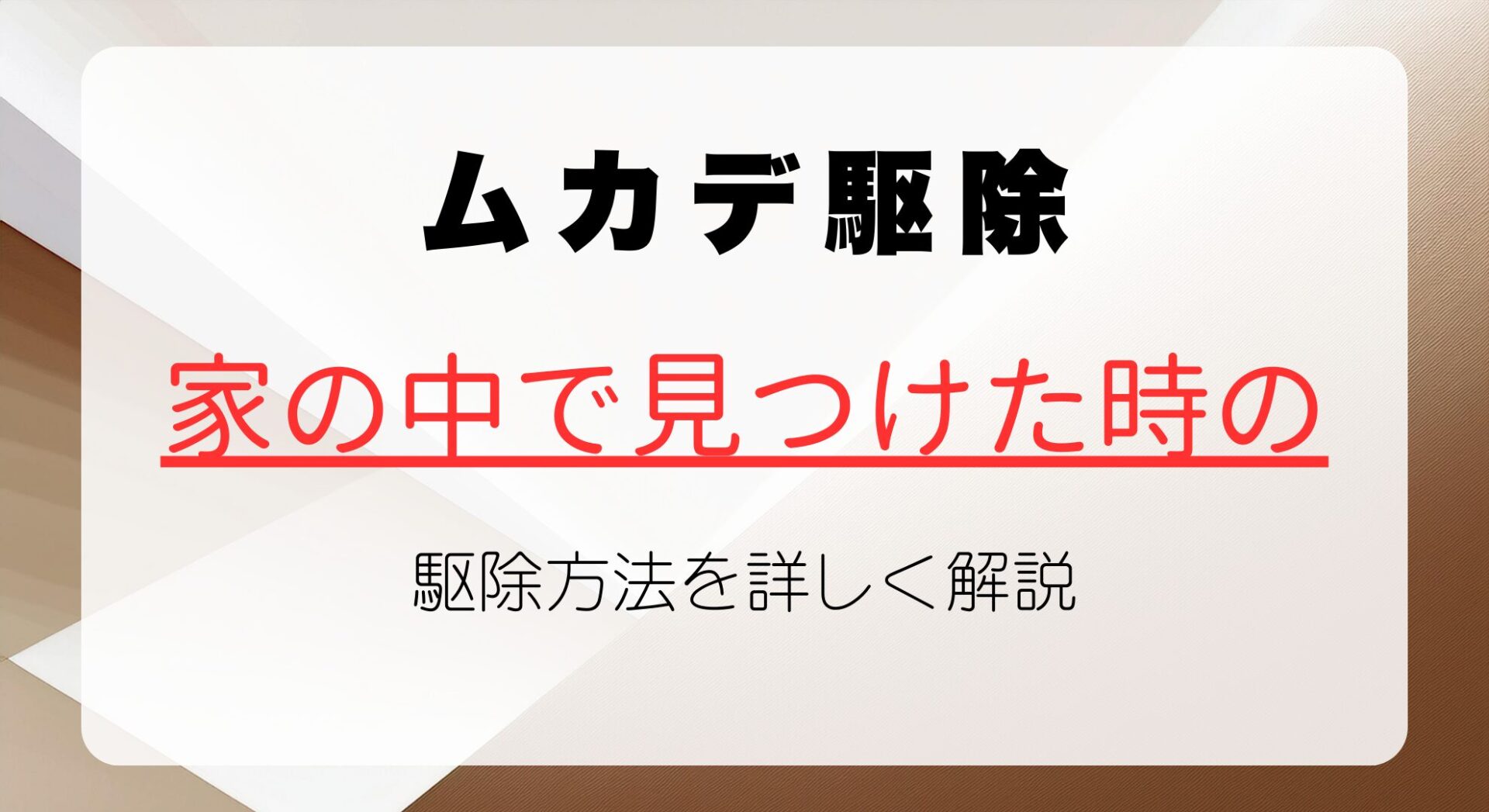 ムカデを家の中で一匹見つけたときのリスクと駆除法